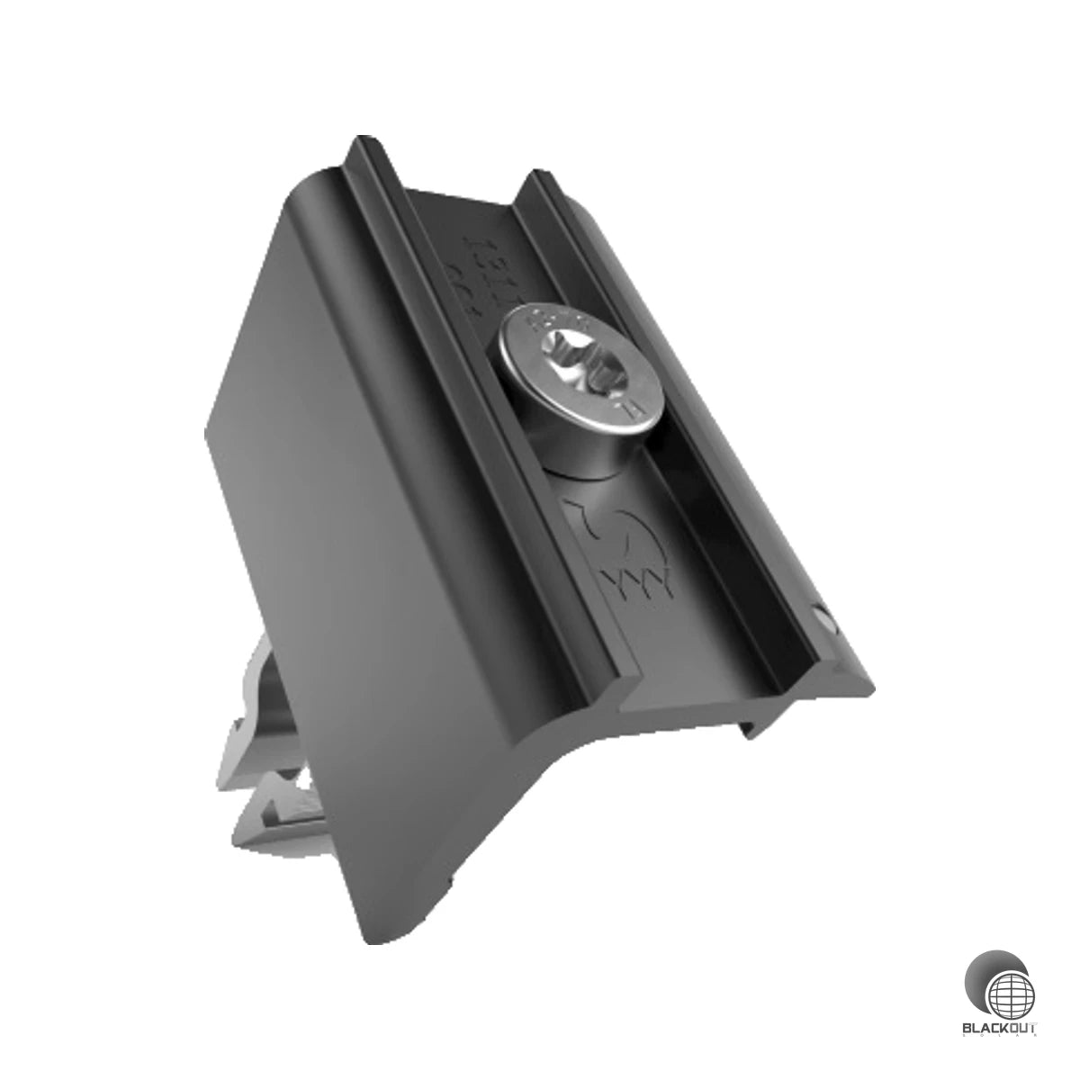 Schwarze Endklemme aus eloxiertem Aluminium für Modulrahmenhöhen von 30–40 mm – passend für alle Schletter Modultragprofile mit 8 mm Klicknut.