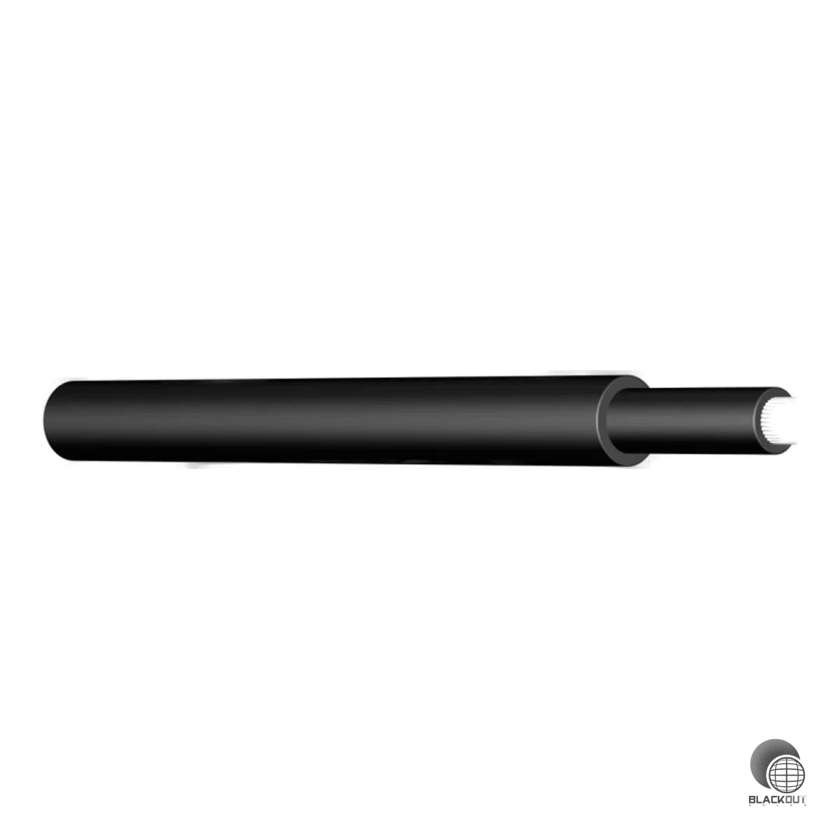Halogenfreie Solarleitung H1Z2Z2-K mit 4mm² Querschnitt in Schwarz für die DC-Verkabelung in Photovoltaikanlagen. UV- und witterungsbeständig, für Innen-, Außen- und Erdverlegung geeignet.