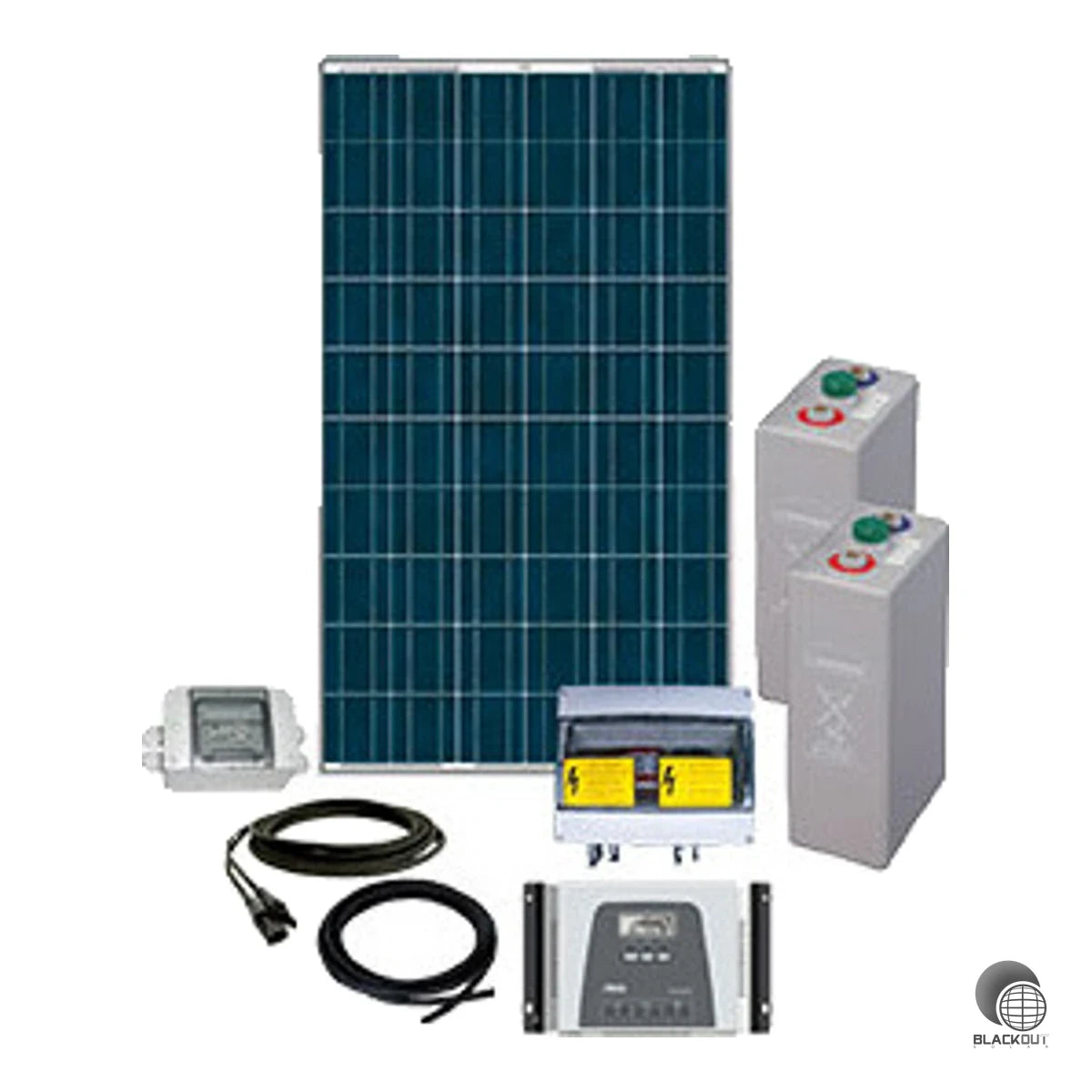 Autarkes Off-Grid Solarkit mit 2,5 kW Modulleistung und 48V Batteriesystem für eine zuverlässige, netzunabhängige Stromversorgung. Ideal für Haushalts- und Werkstattanwendungen mit bis zu 9,8 kWh täglicher Energieproduktion.