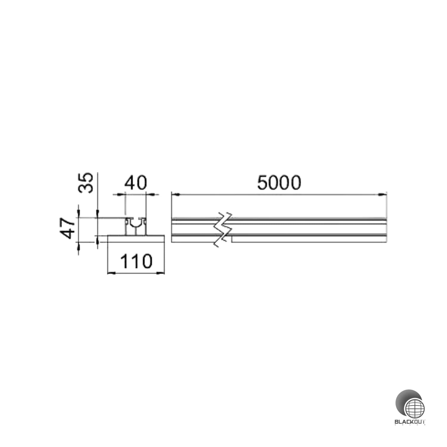 OBO Bettermann Trägerprofil Flachdachsystem 110×47mm 5000mm Aluminium