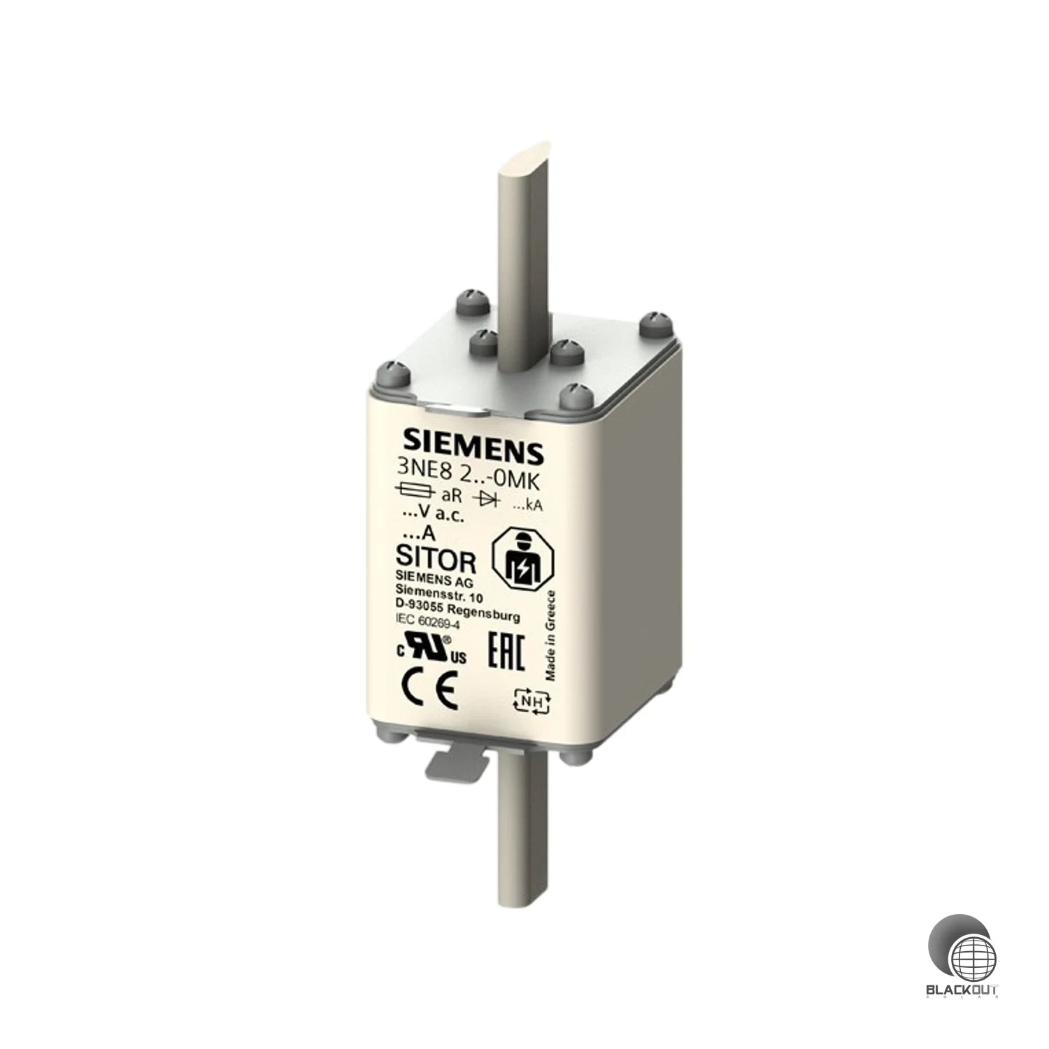 Superflinker NH1-Sicherungseinsatz der SENTRON-Reihe für den zuverlässigen Schutz von Leistungshalbleitern in anspruchsvollen Wechsel- und Gleichstromkreisen bis 690 V AC / 440 V DC.