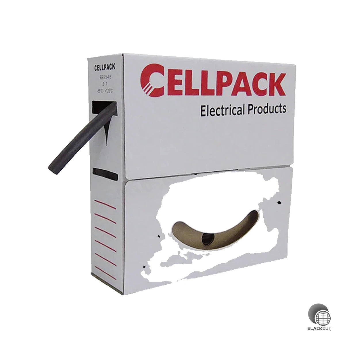 Cellpack Schrumpfschlauch schwarz 12,7-6,4mm 8 Meter Abrollbox schwarz o. rot (B2B) 1