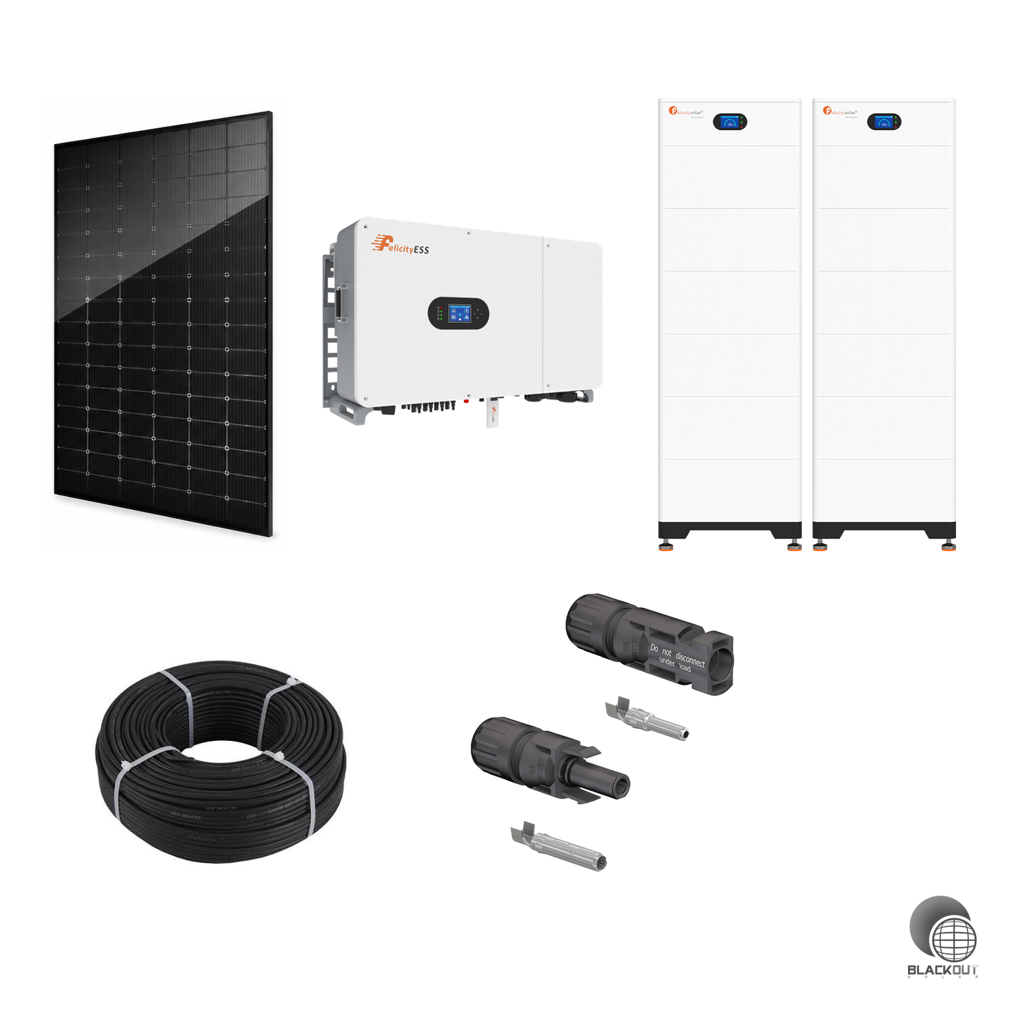 Mr.Mining Hochvolt PV Set M - 16,84kWp Felicity 29,9K Hybridwechselrichter + 61,44kWh Speicher