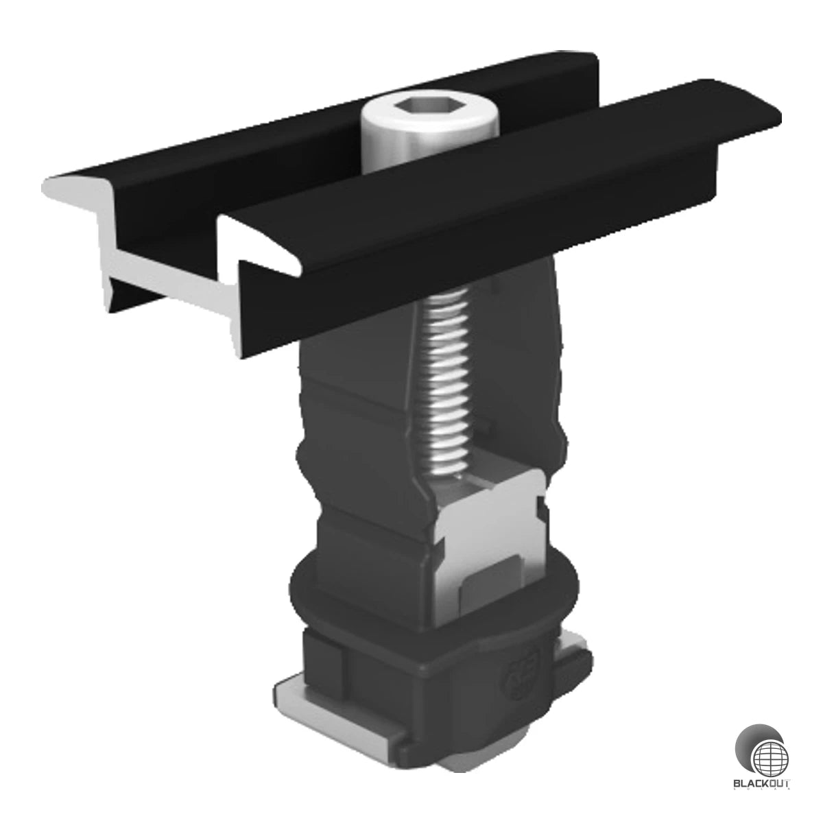 Schwarz eloxierte Mittelklemme zur sicheren Fixierung von Solarmodulen mit Rahmenhöhen von 25–40 mm. Gefertigt aus Aluminium EN AW 6063 T66 mit Edelstahl-Verschraubung – inklusive Befestigungsmaterial.