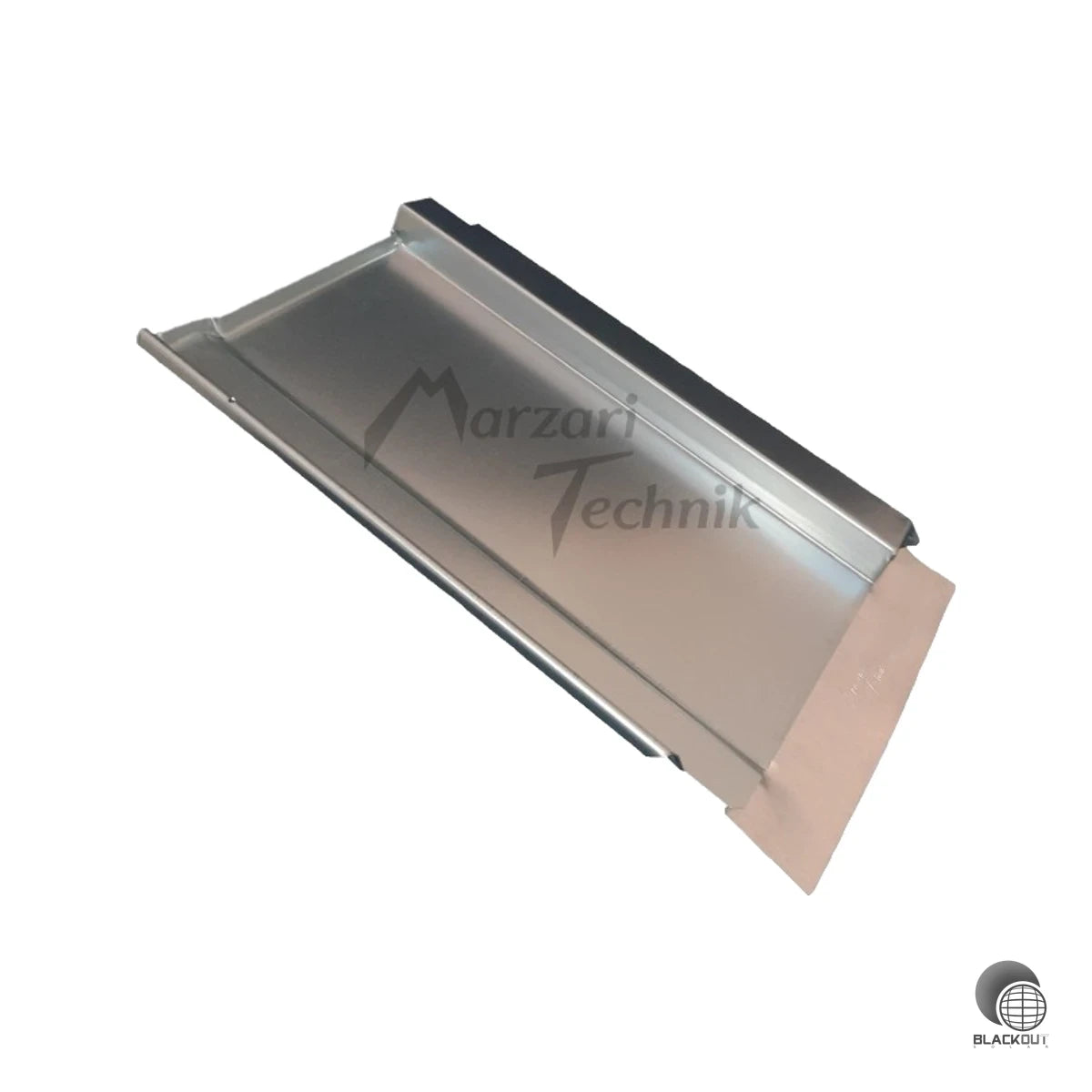 Robuste Metalldachplatte für die sichere Dachdurchführung bei der PV-Montage auf gängigen Dachziegeltypen — passgenau und wetterfest in schwarzgrauer Ausführung.