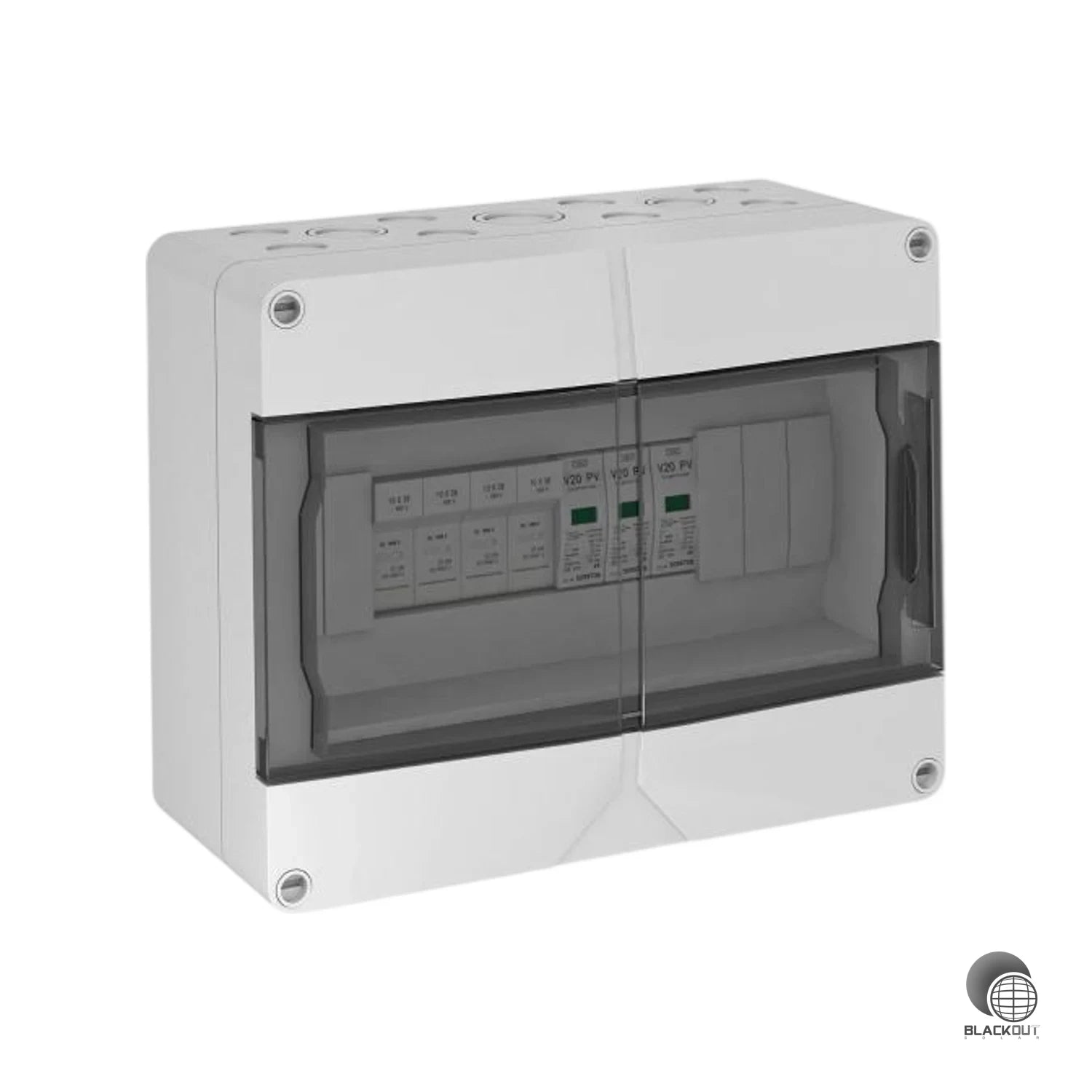 Vormontierte DC-Stringbox für PV-Anlagen mit einem MPP-Tracker — schützt den Wechselrichter zuverlässig gegen Überspannungen und Kurzschlüsse aus den Strings.