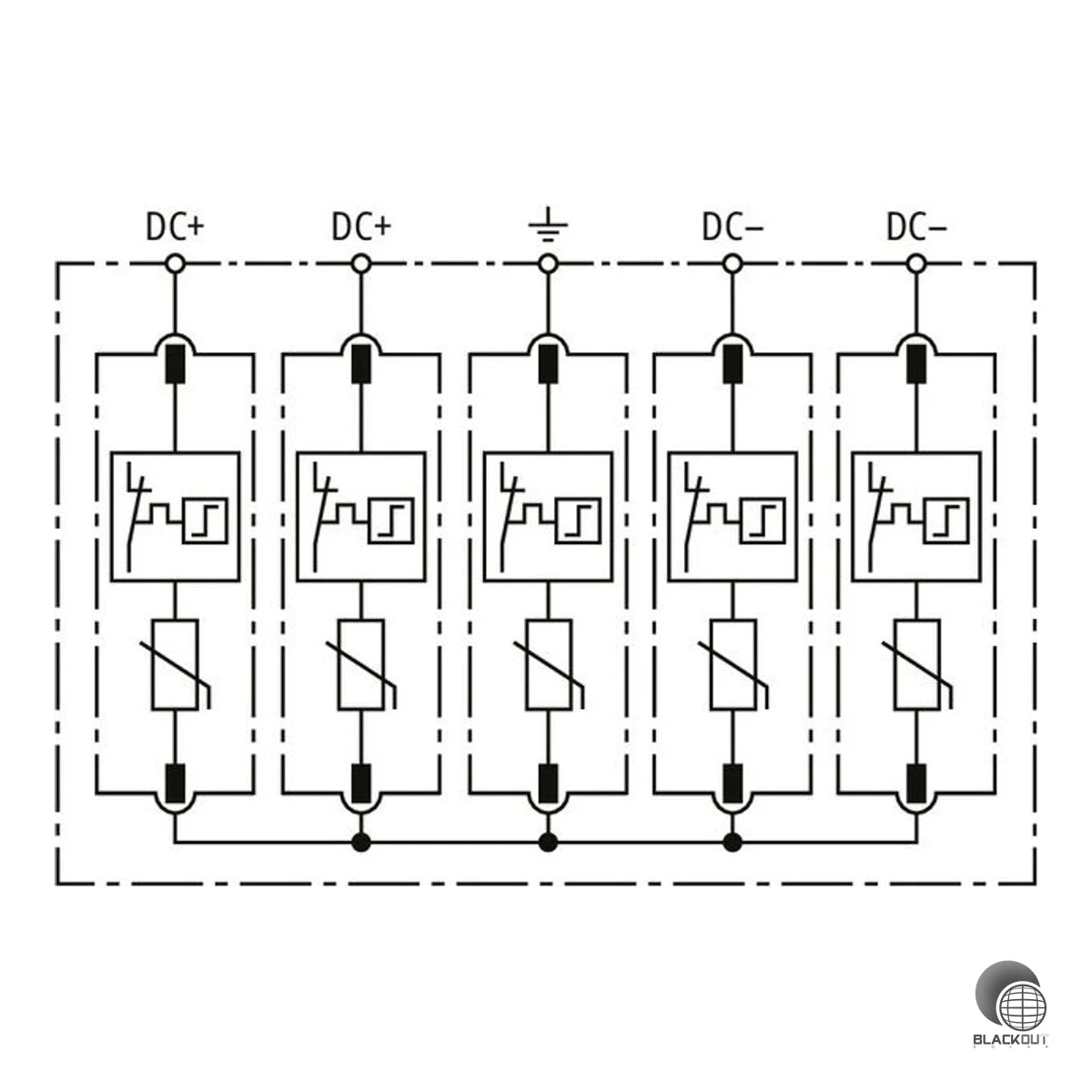 DEHN DEHNcube PV DCU 2 YPV 1+2 1000 2M 2S FM