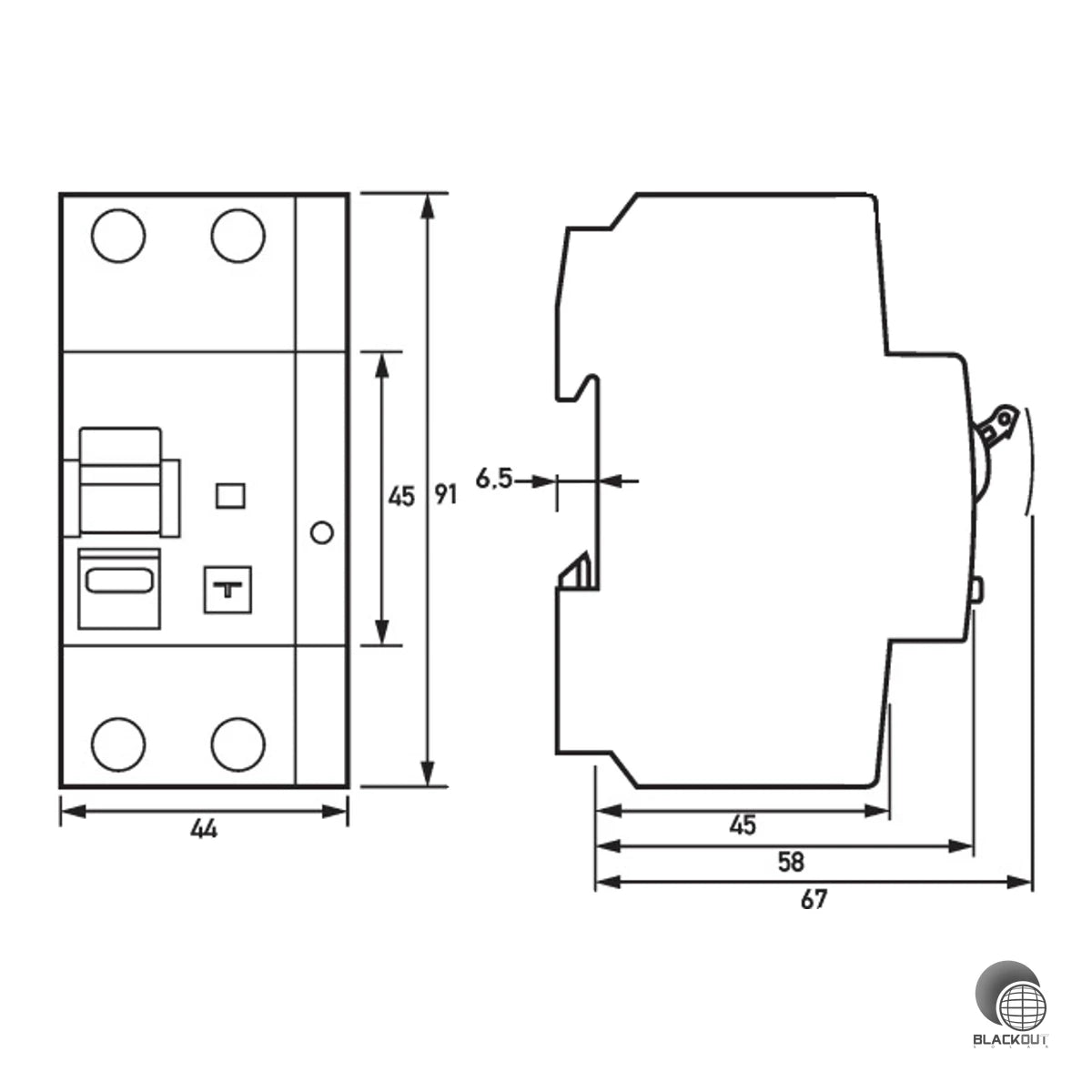 Doepke DRCBO 4 FI-/LS-Kombination 1P+N 32A 300mA Typ B+ PV