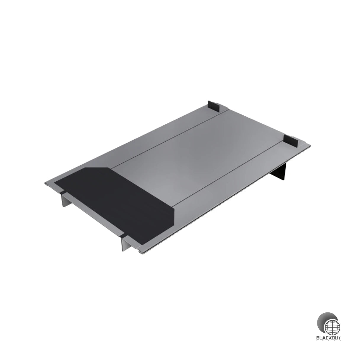 Die Metalldachplatte SL Alu S von SL Rack ermöglicht eine werkzeuglose Montage von PV-Anlagen auf Schrägdächern — einfach einhängen, fertig. In Anthrazit RAL 7016 für ein dezentes, modernes Erscheinungsbild.