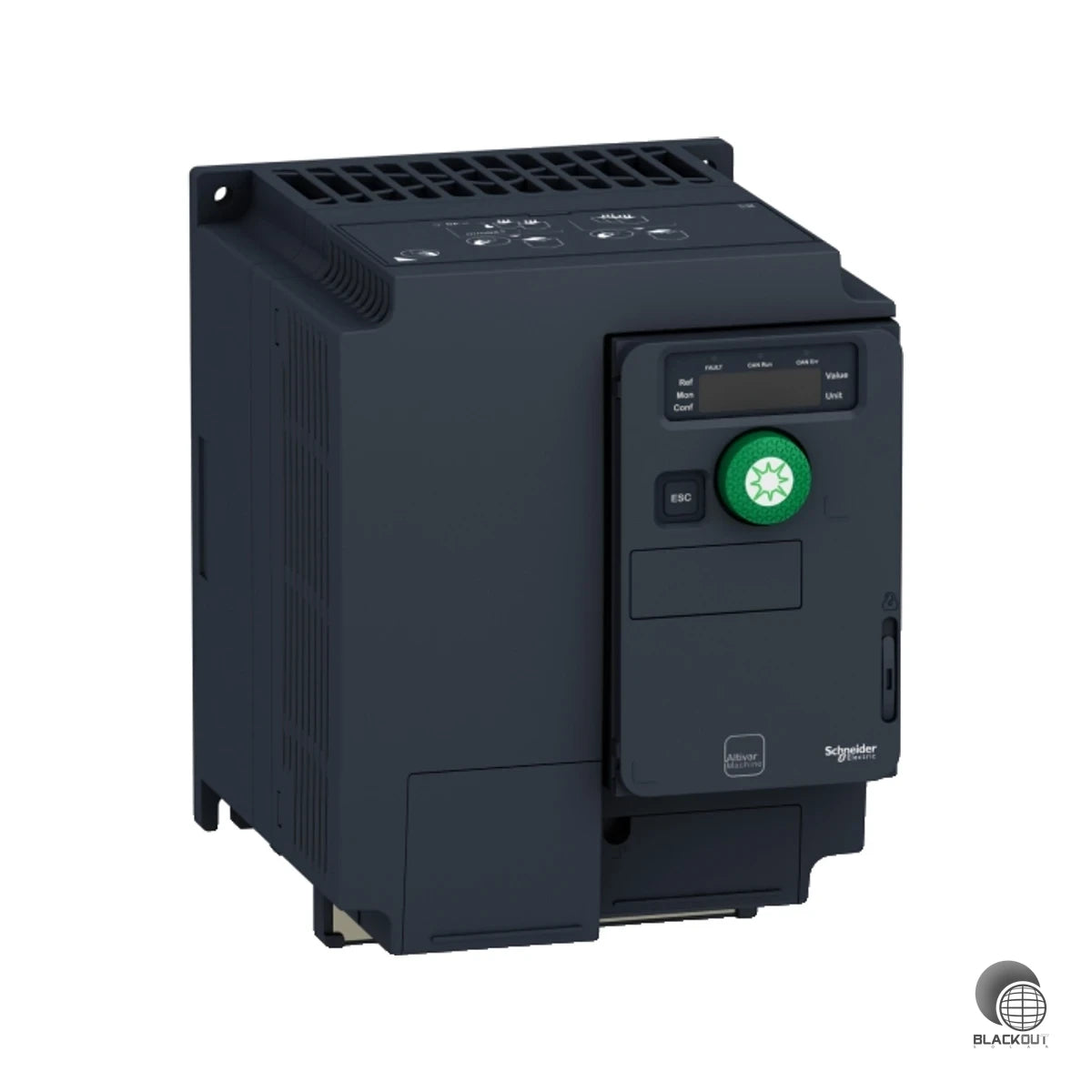 Der Altivar Solar ATV320 ist ein speziell für Solarpumpenanwendungen entwickelter Frequenzumrichter mit 3 kW und dreiphasigem 400-V-Anschluss — für zuverlässigen, effizienten Pumpbetrieb direkt aus der PV-Anlage.