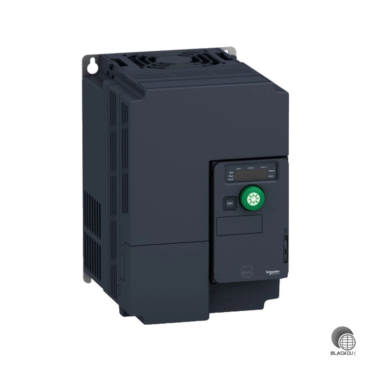 Der Altivar Solar ATV320 ist ein speziell für solar­betriebene Pumpanwendungen entwickelter Frequenzumrichter mit 5,5 kW Motorleistung und dreiphasigem 380–500 V Eingang — robust, kompakt und einfach in Betrieb zu nehmen.