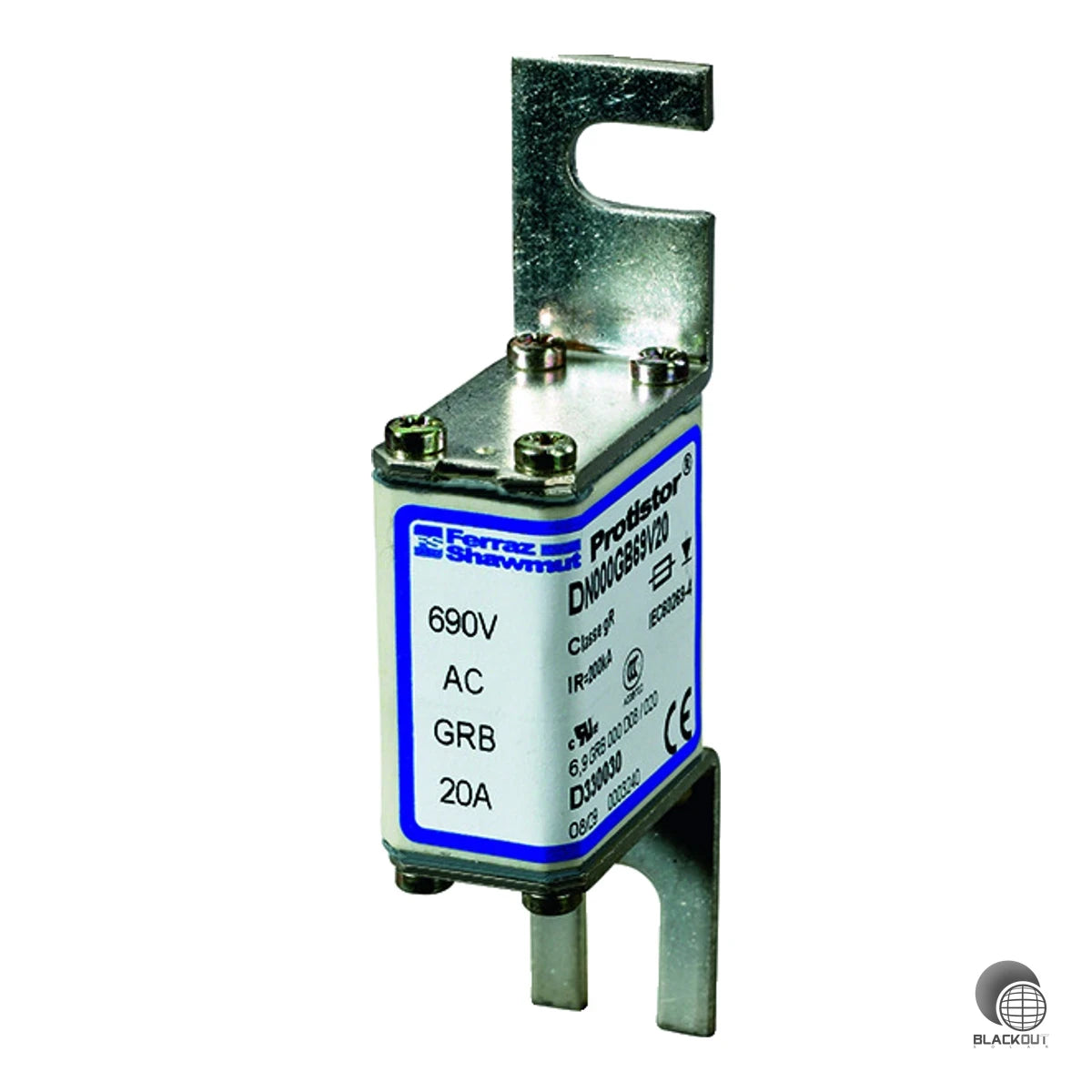 Superflinke NH-Sicherung der Baugröße 000 für den zuverlässigen Halbleiterschutz in Stromrichteranlagen bis 690 V AC und 40 A – ohne Schmelzmelder, DIN80-konform.