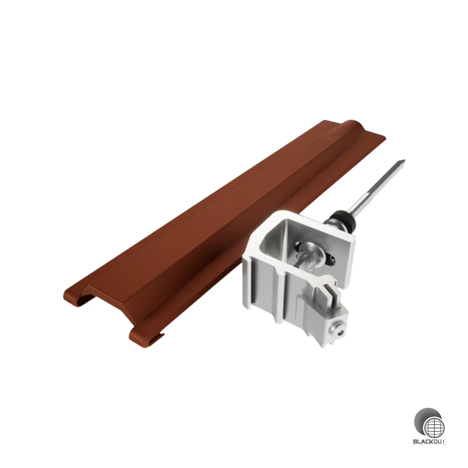 Aluminium-Solarhalter aus dem Prefa PREVARIO Solarmontagesystem für die Befestigung auf Dachplattenwellen am Schrägdach. Verpackungseinheit: 10 Stück in Ziegelrot.