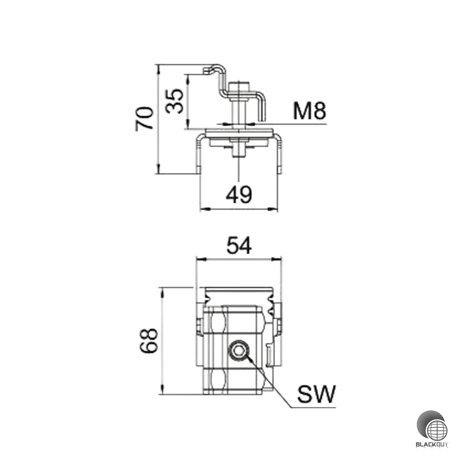 OBO Bettermann Endklemme Freiflächensystem 54×70 mm Edelstahl