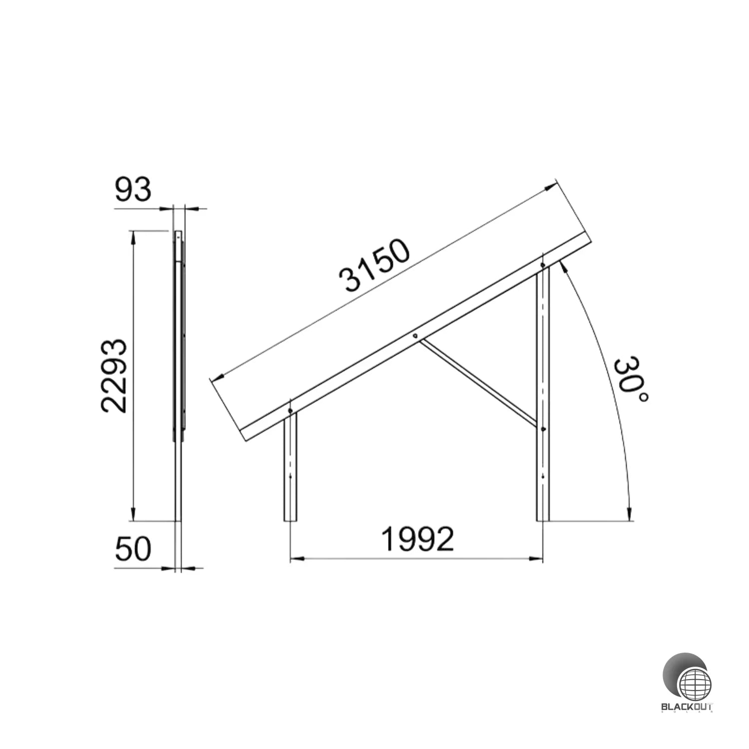 OBO Bettermann Vormont. Träger Freiflächensystem 2779×91×2293 mm