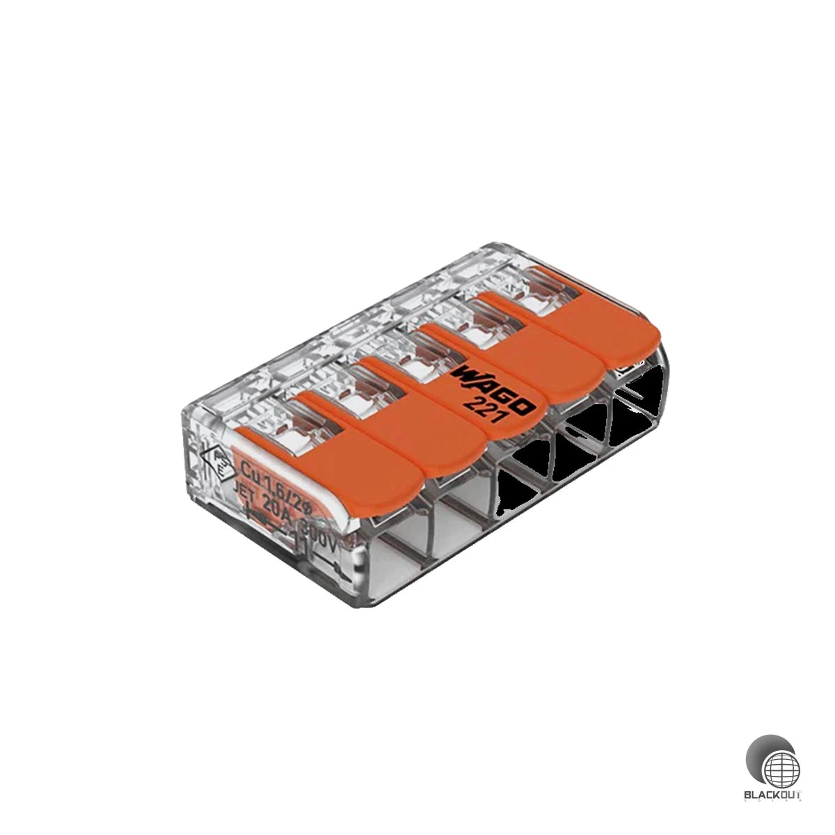 WAGO Verbindungsklemme mit Hebeln, für alle Leiterarten, max. 4mm², transparent (B2B) 1
