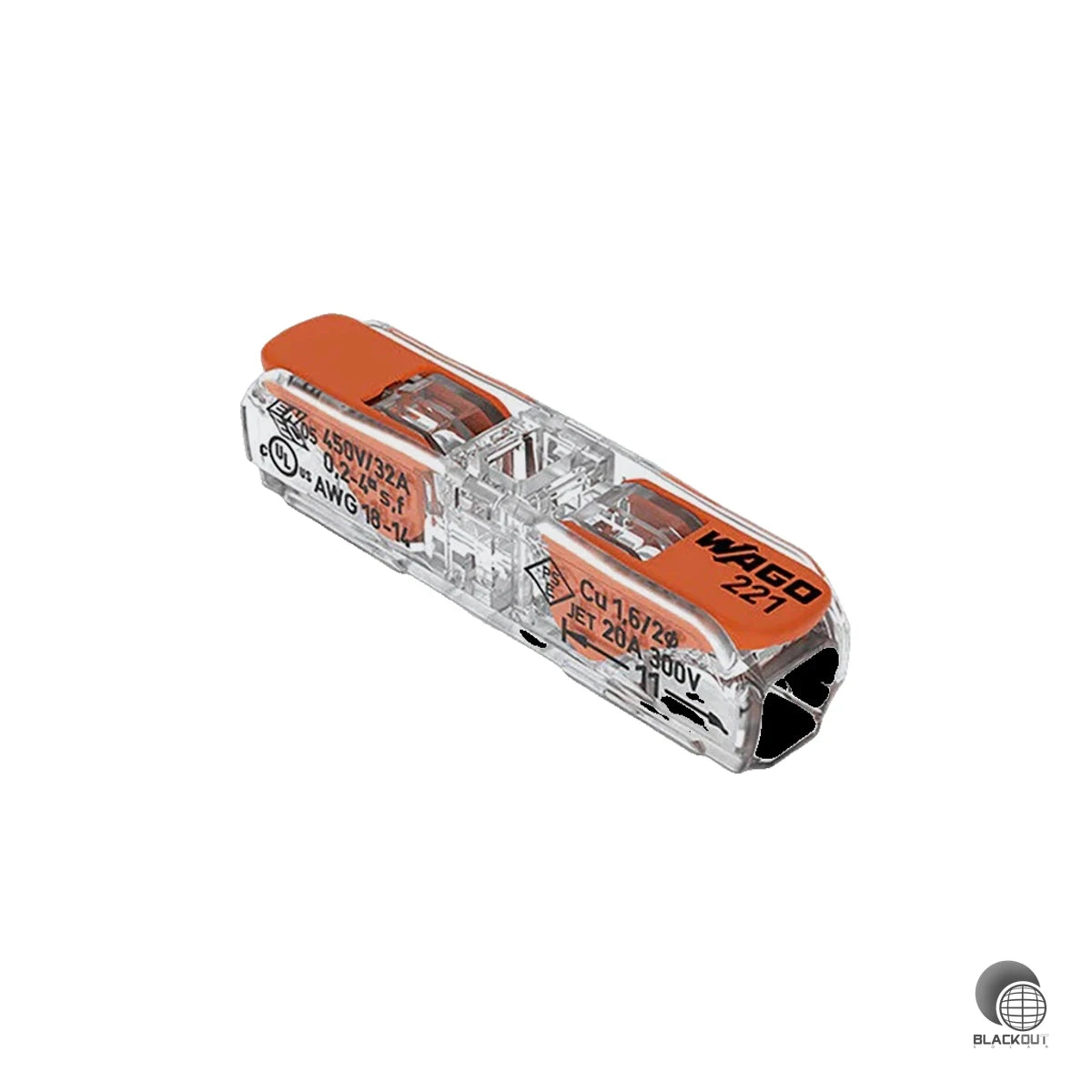 WAGO Durchgangsverbinder mit Hebeln, für alle Leiterarten, max. 4mm², transparent (B2B) 1