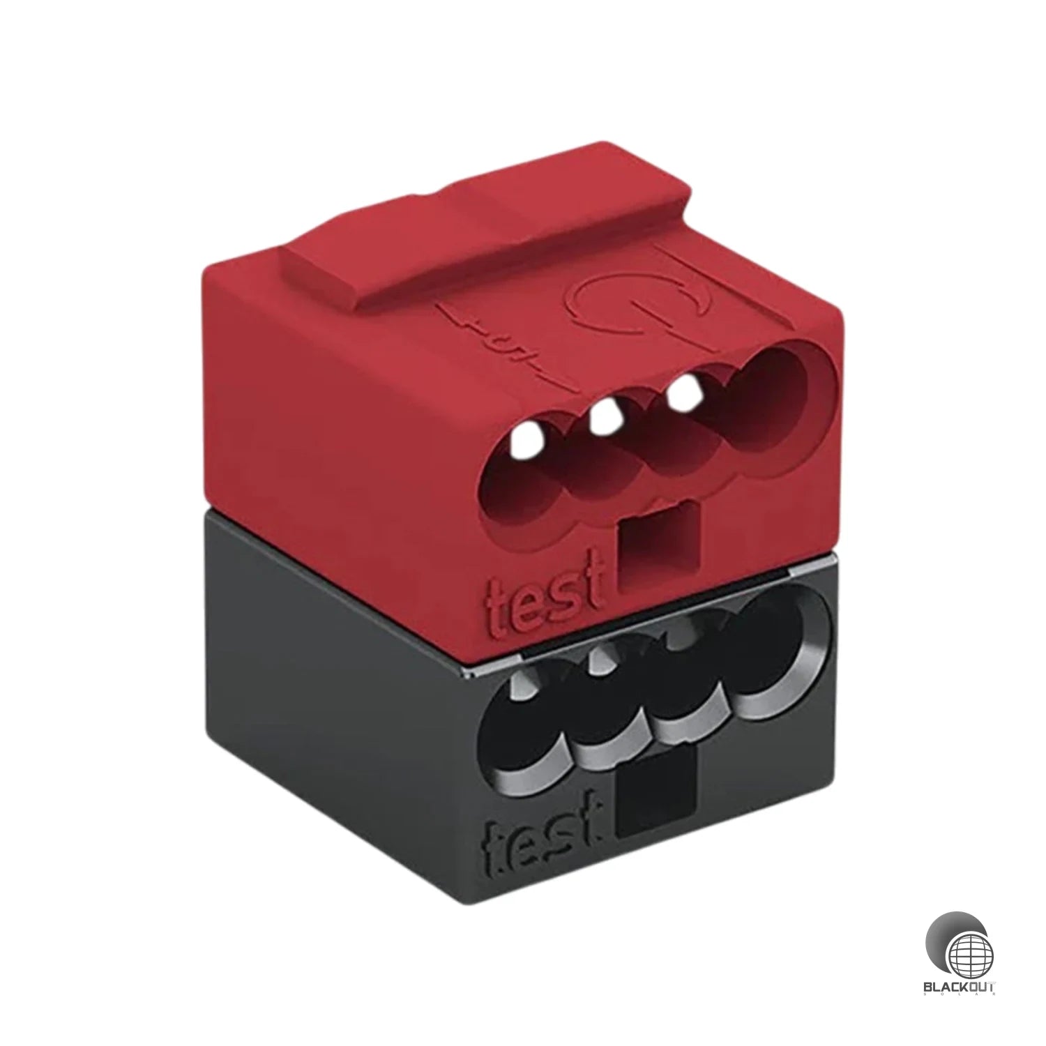 WAGO 4-Leiter-Buchsenklemme, PUSH WIRE®, Ø 0,8mm, dunkelgrau/rot (B2B) 1