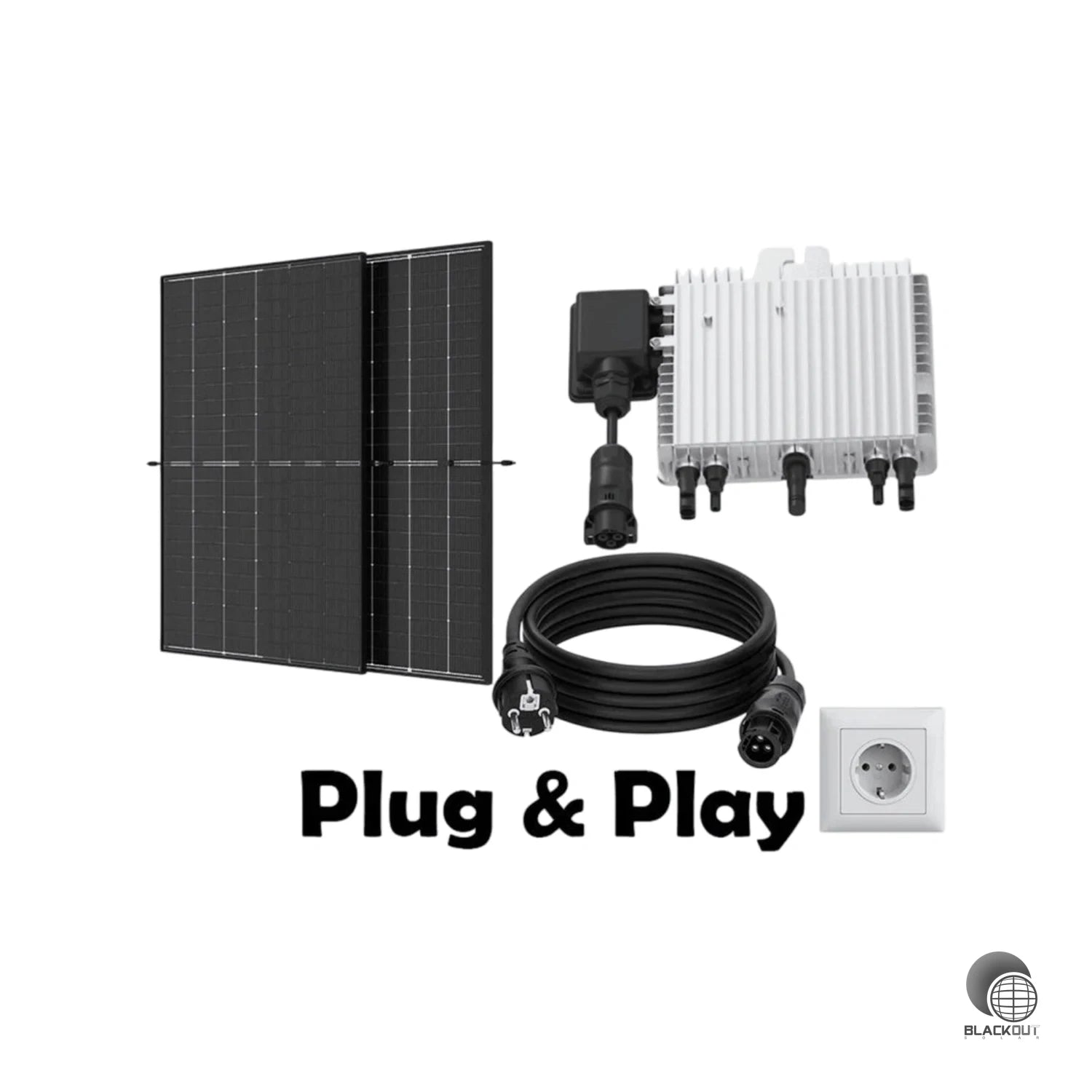 Balkonkraftwerk Komplettset Deye 800W (Trina Vertex S+ TSM-NEG9RC.27 440W bifiazial) inkl. Anschlusskabel (Kopie) 1