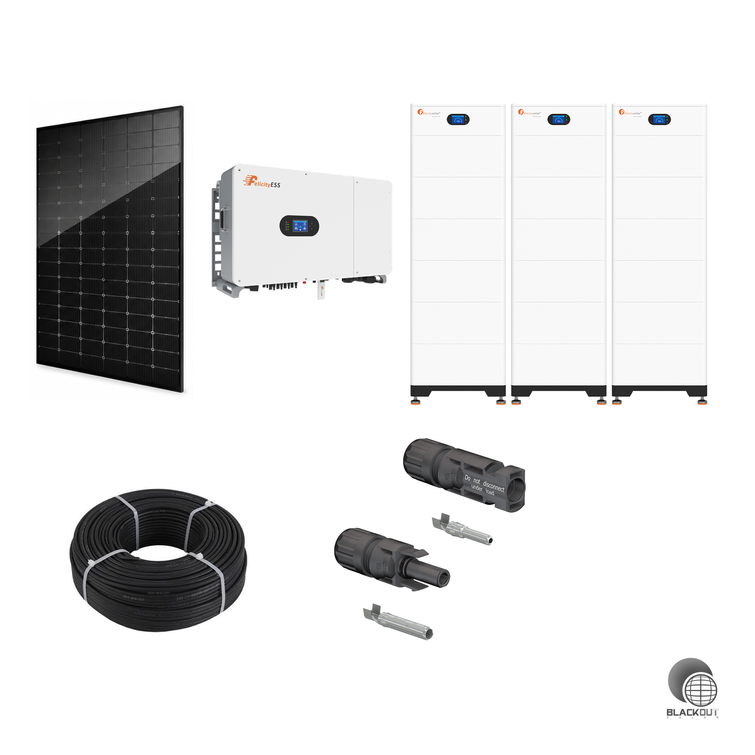 Mr.Mining Hochvolt PV Set L - 33,67kWp Felicity 29,9K Hybridwechselrichter + 92,16kWh Speicher